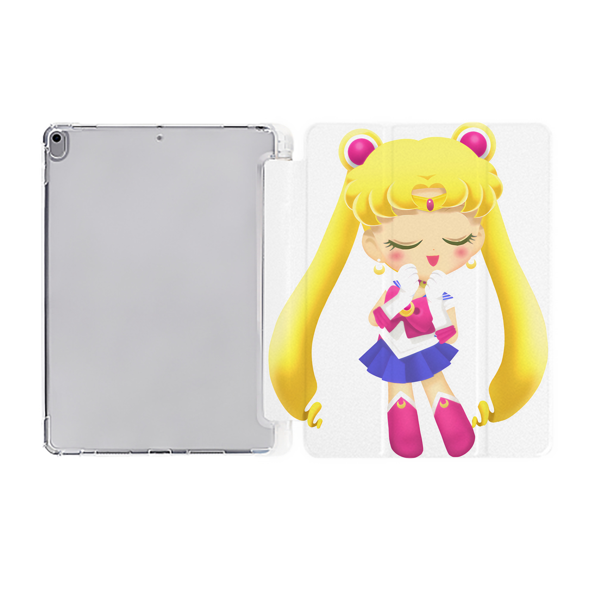 （画像用） 美少女戦士セーラームーン 月野 うさぎ つきの うさぎ Sailor Moon Tsukino Usagi IPad ケース ペン収納付き 三つ折りスタンド PUレザー×シリコン 対応機種9.5/10.5/10.9インチ